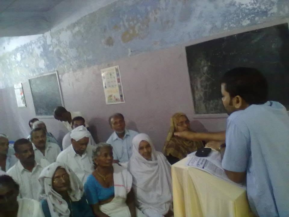 The registration desk at a Janamitra medical camp