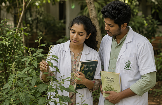 Students in an Ayurveda training session